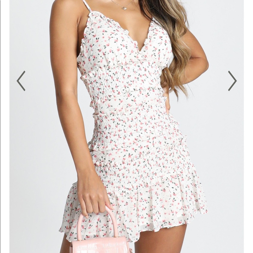 Showpo white floral dress